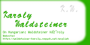 karoly waldsteiner business card